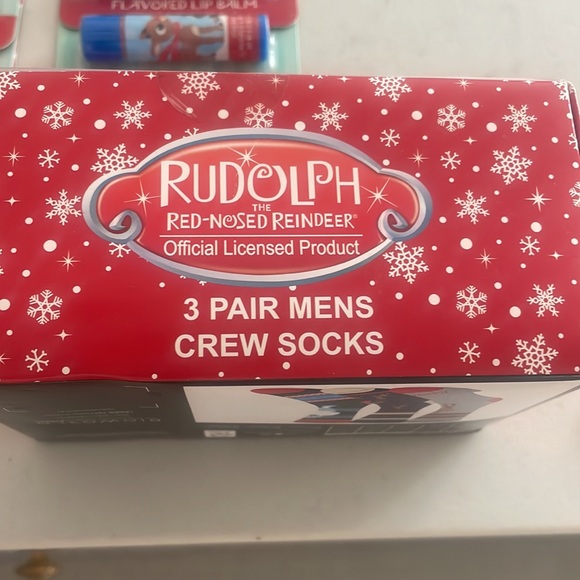 Rudolph crew, socks, and lip glosses - Picture 3 of 6